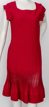 VALENTINO RED DRESS WITH SHEER