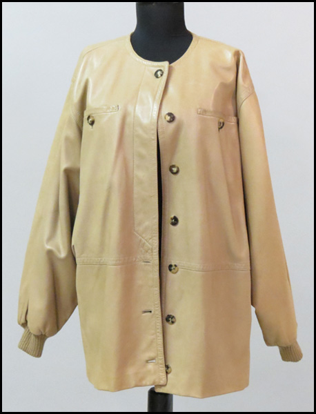 VALENTINO TAN LEATHER JACKET.