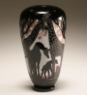 Valerie Surjan cameo glass vas