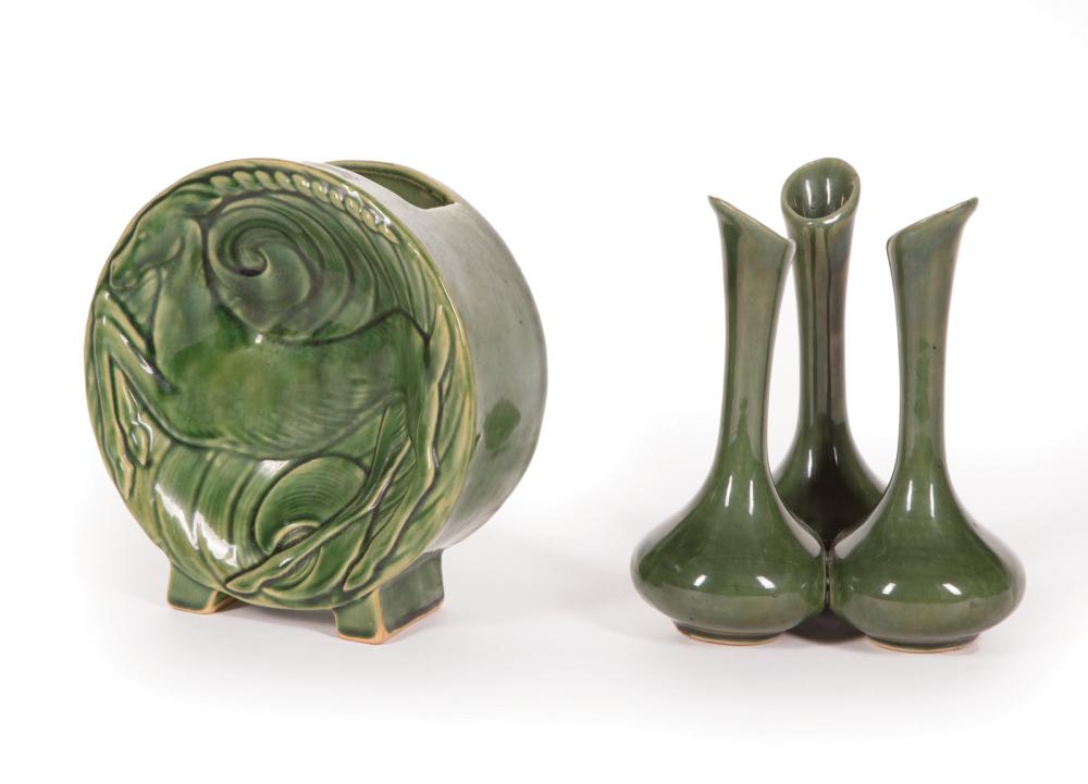 VAN BRIGGLE ART POTTERY GREEN GLAZE