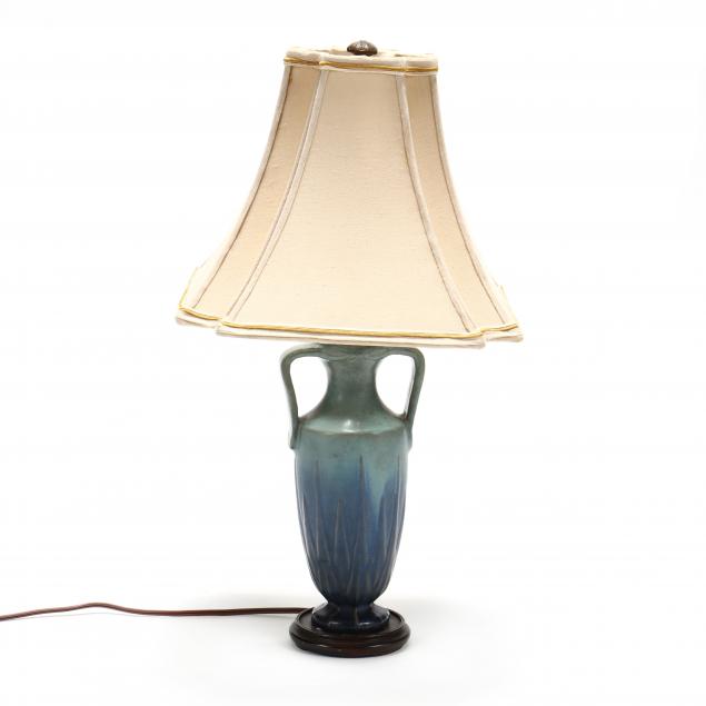 VAN BRIGGLE, ART POTTERY TABLE LAMP