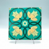 VAN BRIGGLE ART TILE TULIPS BL