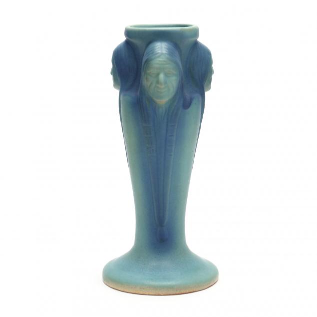 VAN BRIGGLE, INDIAN HEAD VASE 