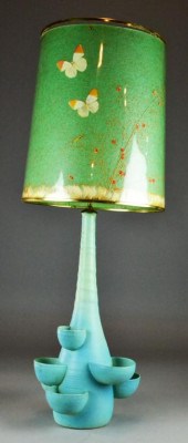 Van Briggle Lamp with Garden B