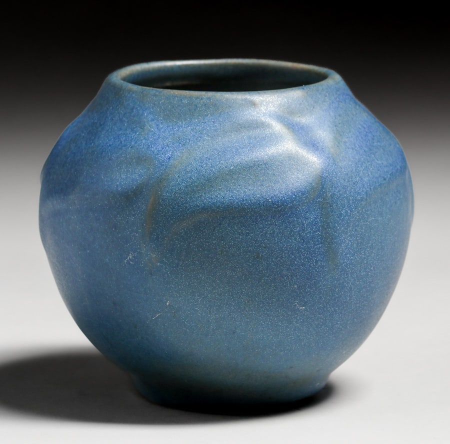 VAN BRIGGLE MATTE BLUE TEENS VASE