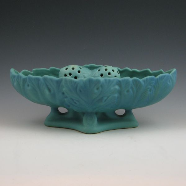 Van Briggle oak leaf console bowl