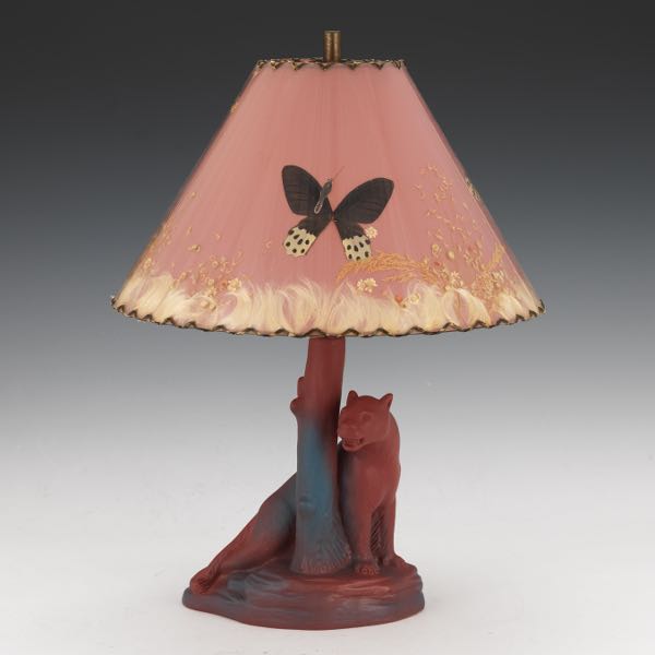 VAN BRIGGLE PANTHER LAMP 13 ¼" to