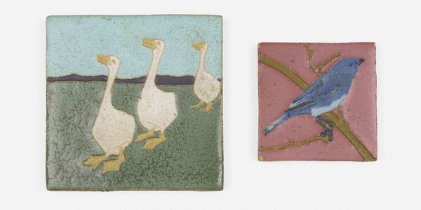 Van Briggle Pottery. tiles, set
