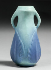 VAN BRIGGLE TWO-HANDLED VASE C