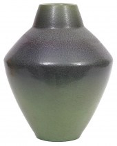 VAN BRIGGLE VASE IN MATTE GREE