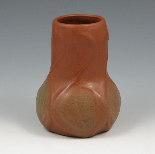 Van Briggle vase with molded floral
