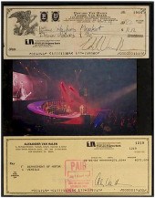 VAN HALEN PAIR OF SIGNED CHECK