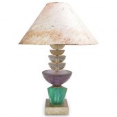 VAN TEAL LUCITE TABLE LAMPDESC