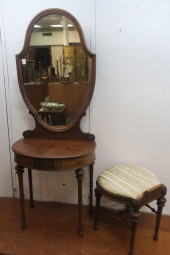 VANITY WITH SHIELD MIRROR AND