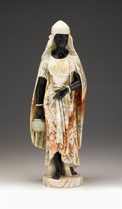 Variegated marble figure of a water