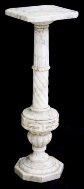 VARIEGATED WHITE ALABASTER PED