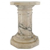 VARIEGATED WHITE MARBLE PEDEST