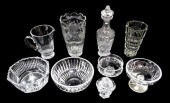 VARIETY OF CUT GLASS PIECES, N