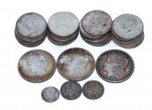 VARIETY OF US SILVER COINS Thr