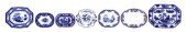 Various flow blue platters wit