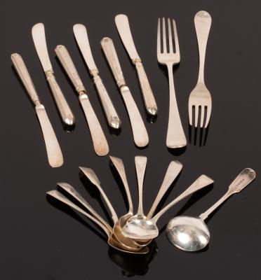 Various silver spoons, forks and