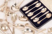 Various silver spoons to inclu