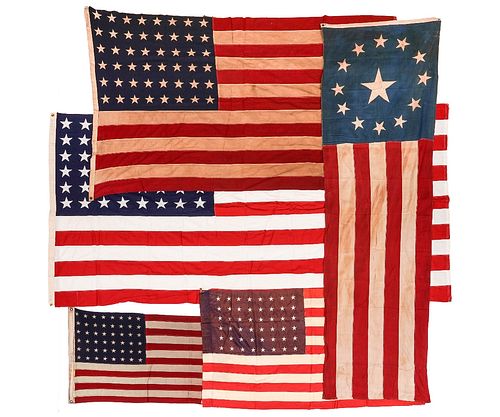 VARIOUS U.S. FLAGSFour U.S. flags