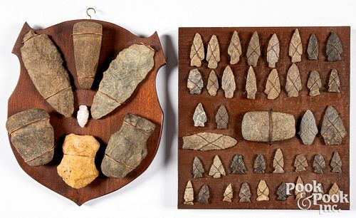 VARIOUS WIRE MOUNT STONE POINTS AND