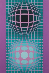 VASARELY "OLTAR-ZOELD" OP-ART