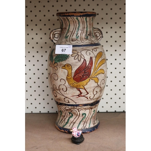 Vase and a miniature duck, approx
