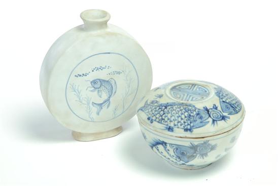 VASE AND BOWL.  Asian  20th century