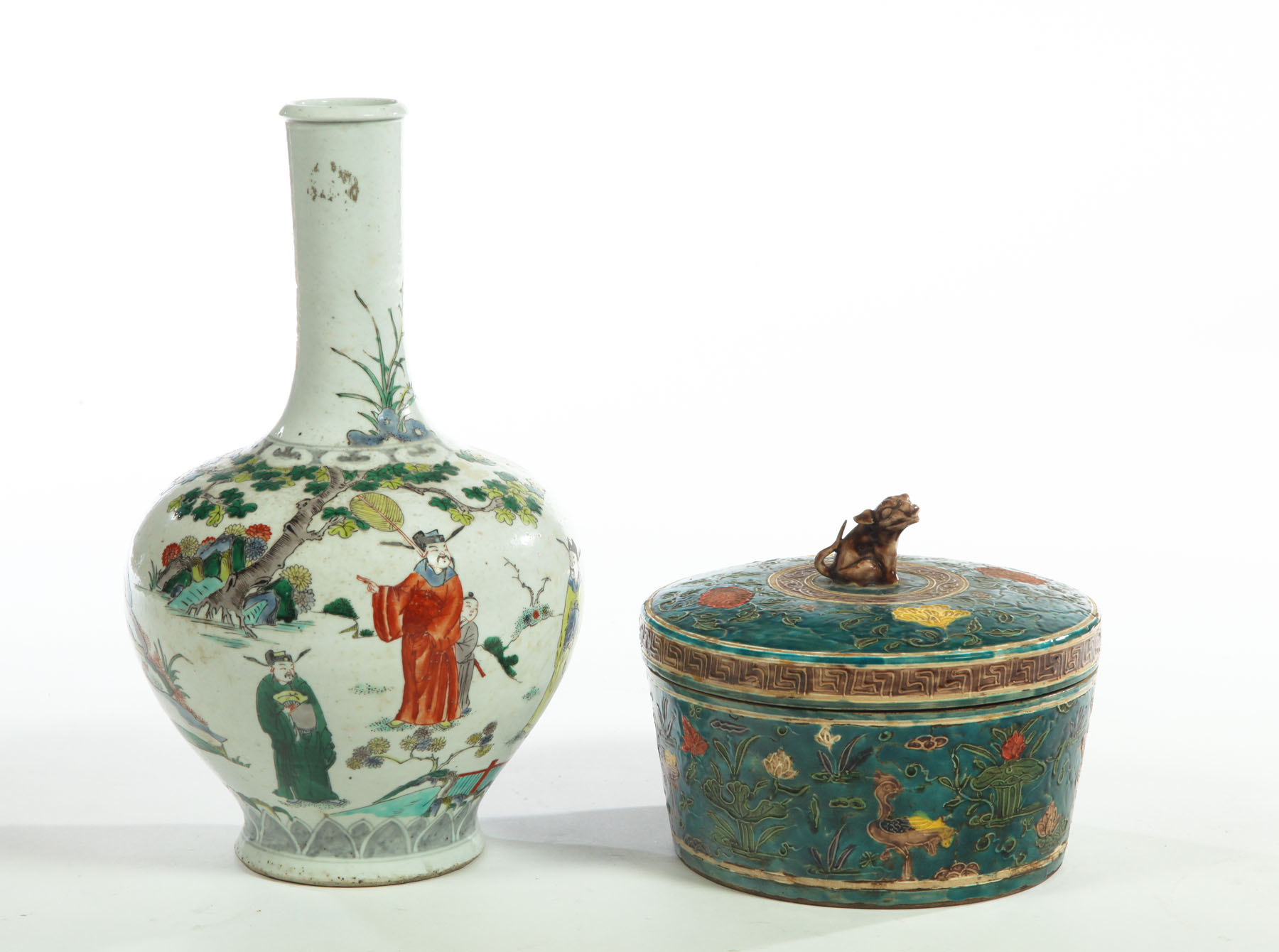 VASE AND COVERED CONTAINER.  China