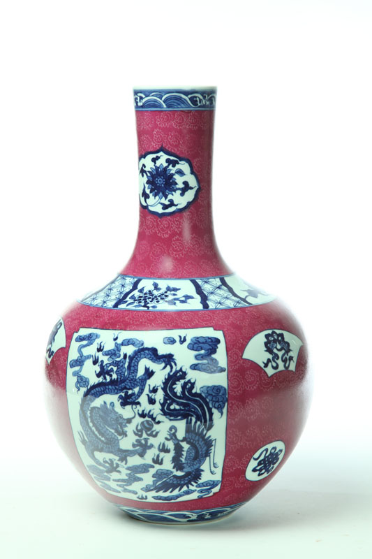 VASE.  China  porcelain. Incised
