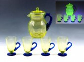 VASELINE AND COBALT GLASS LEMO