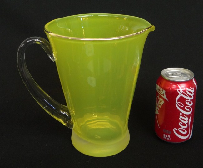 Vaseline glass 8 1/2'' pitcher.