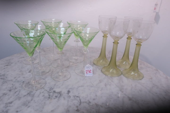 VASELINE GLASS MARTINI GLASSES