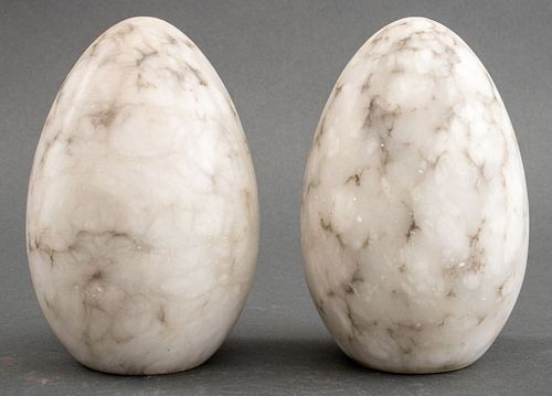 VEINED CARRARA MARBLE EGGS, 2Veined