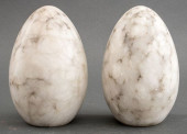 VEINED CARRARA MARBLE EGGS, 2<