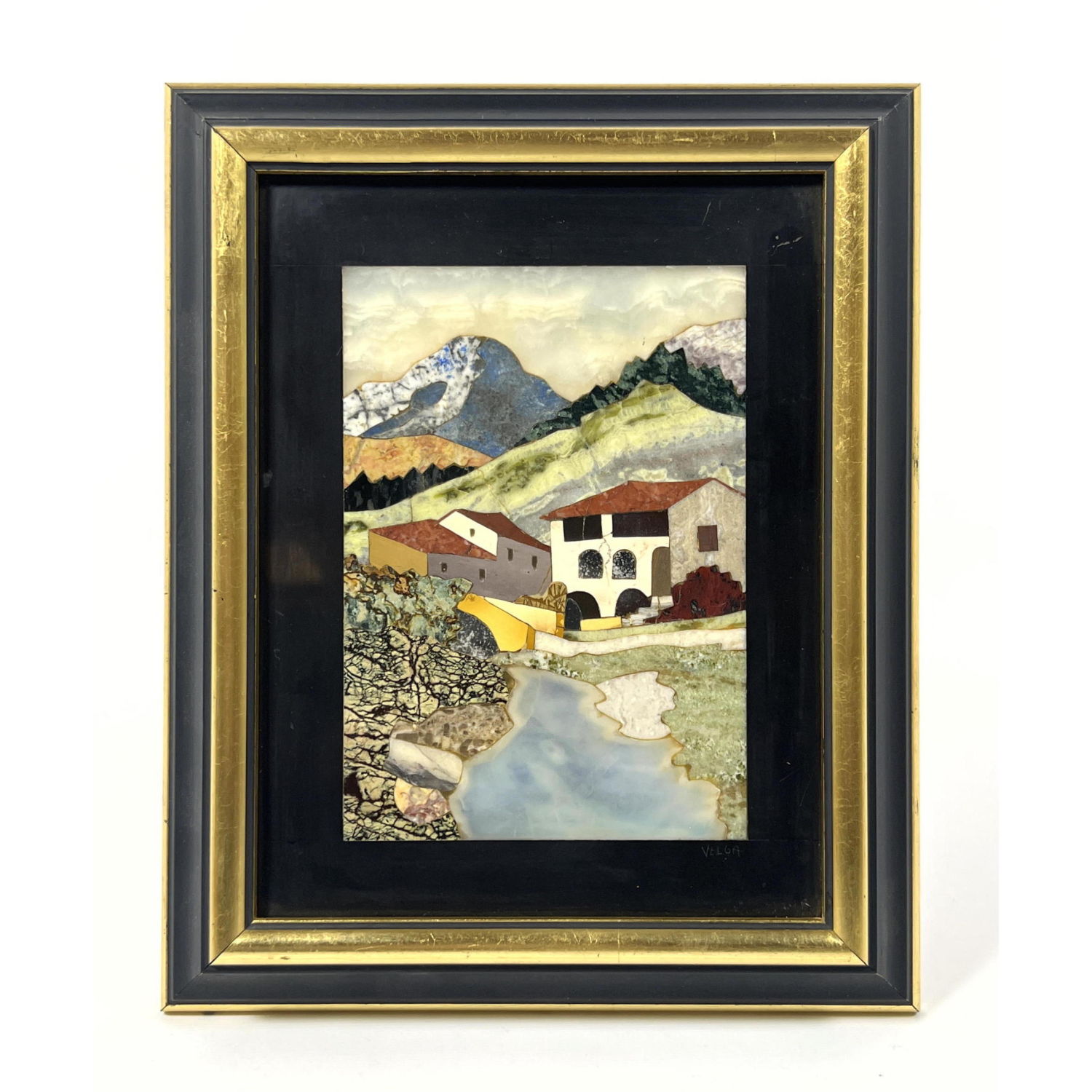 VELGA signed Pietra Dura Scenic