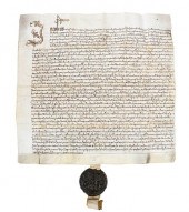 VELLUM DOCUMENT WITH LARGE WAX
