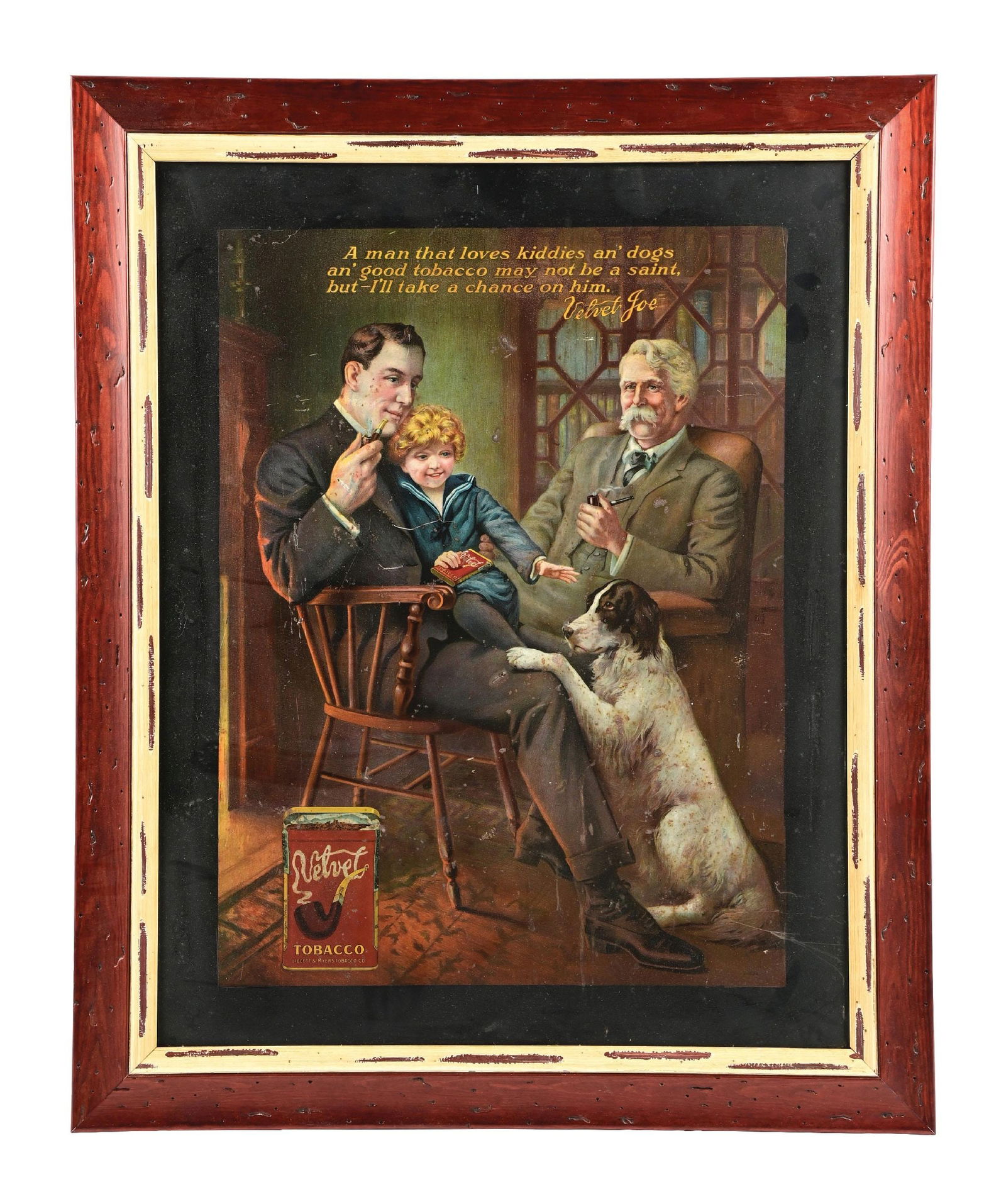 VELVET TOBACCO SIGN W/ DOG