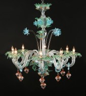 VENETIAN ART GLASS CHANDELIER: