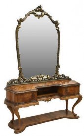 VENETIAN BURLED WALNUT MIRRORE