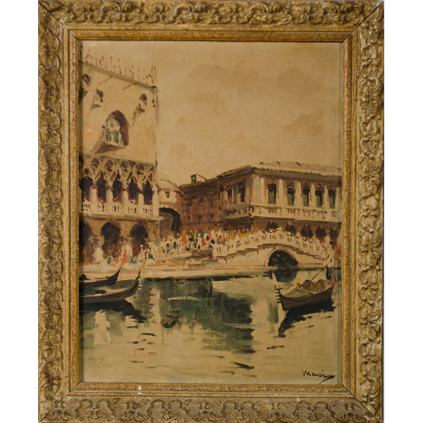 Venetian Canal Painting Oil on