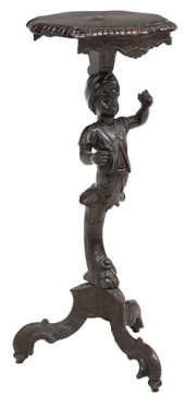 VENETIAN CARVED FIGURAL PEDEST