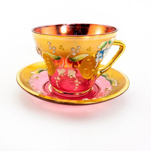 VENETIAN CHRYSTAL TEA CUP AND