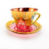 VENETIAN CHRYSTAL TEA CUP AND