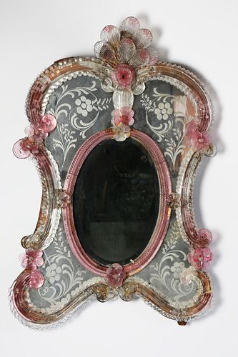 VENETIAN COLORED GLASS FRAMED