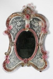 VENETIAN COLORED GLASS FRAMED