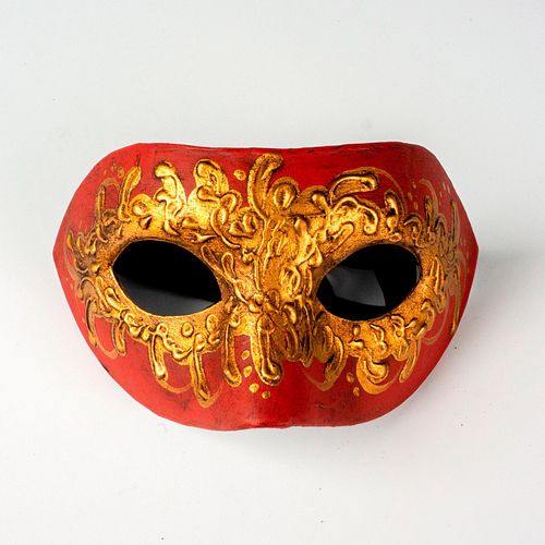 VENETIAN DOMINO MASK, RED AND